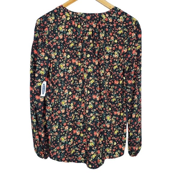 Old Navy Multicolor Liberty Floral V-Neck Henley Button Blouse Top Size Small - Picture 4 of 6